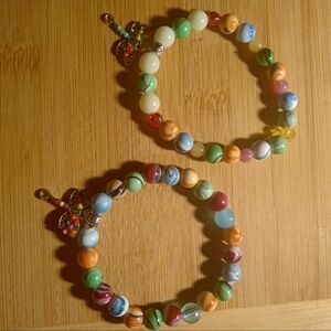 Colorful Beaded Bracelets with Butterfly Charms